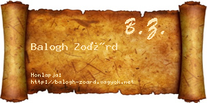 Balogh Zoárd névjegykártya