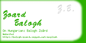 zoard balogh business card